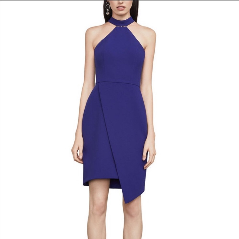 BCBG Blue Halter Asymmetrical Dress NWT